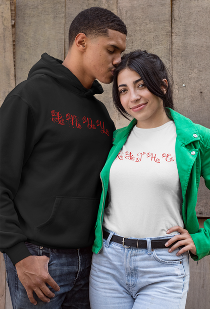 Love Couples Hoodie, Custom Name Sweatshirt, San Valentine Gift, Romantic Hooded Sweatshirt, Love Font Pullover, Personalized Valentine's