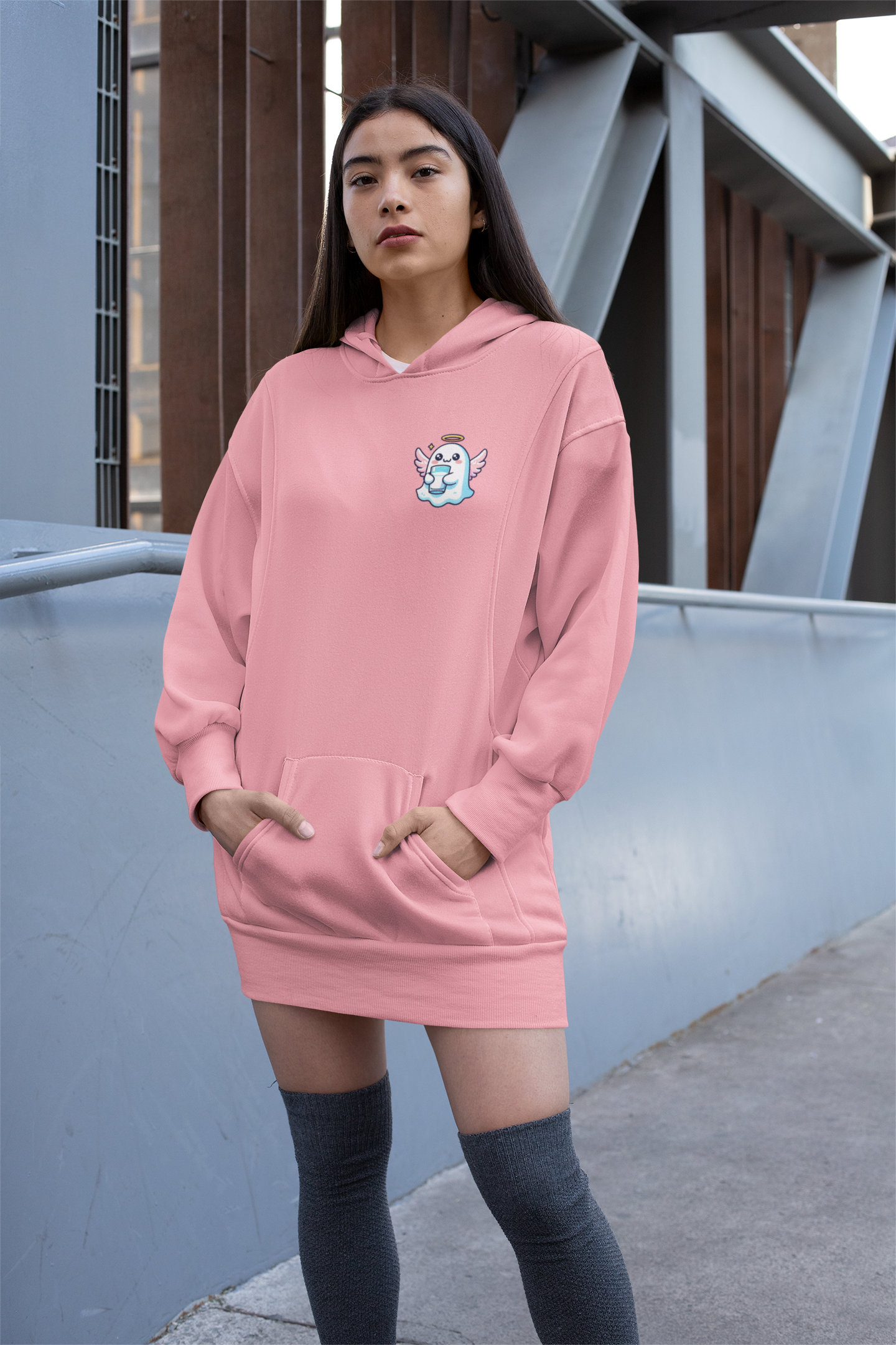 Premium High-Quality Hoodie – Adorable Ghosts 👻✨ Garment-Dyed Hoodie - Cute Ghosts, Casual, High Quality, Classy Girls