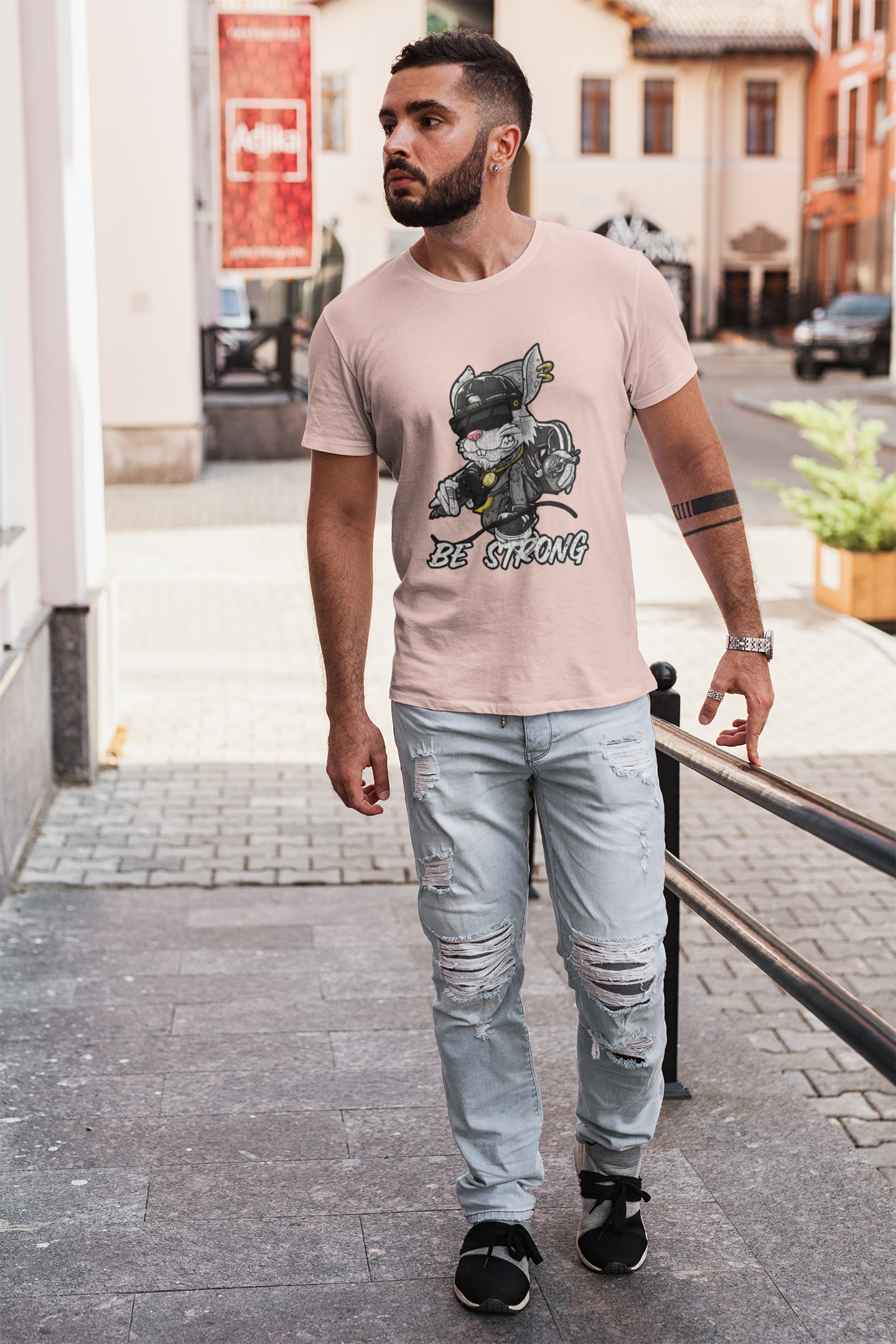 Be Strong Bunny Monster T-Shirt — Underground Street Style